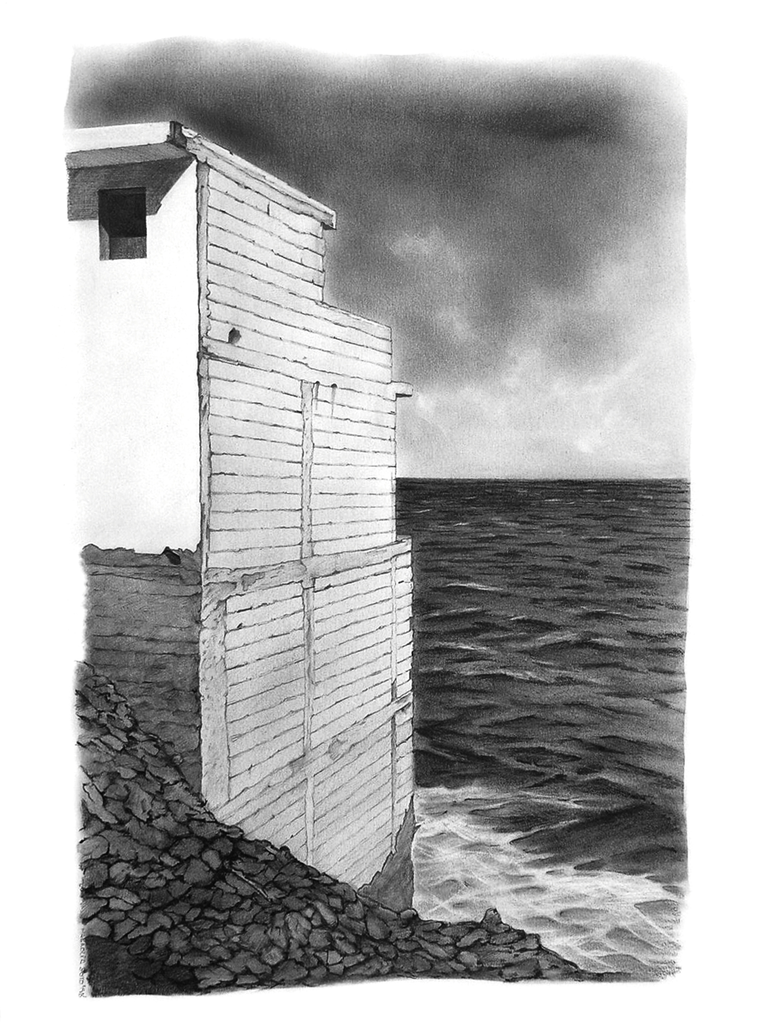 Magnolia Soto. Paisaje Canario 2. 1998. Grafito sobre papel. 50 x 37 cm. 