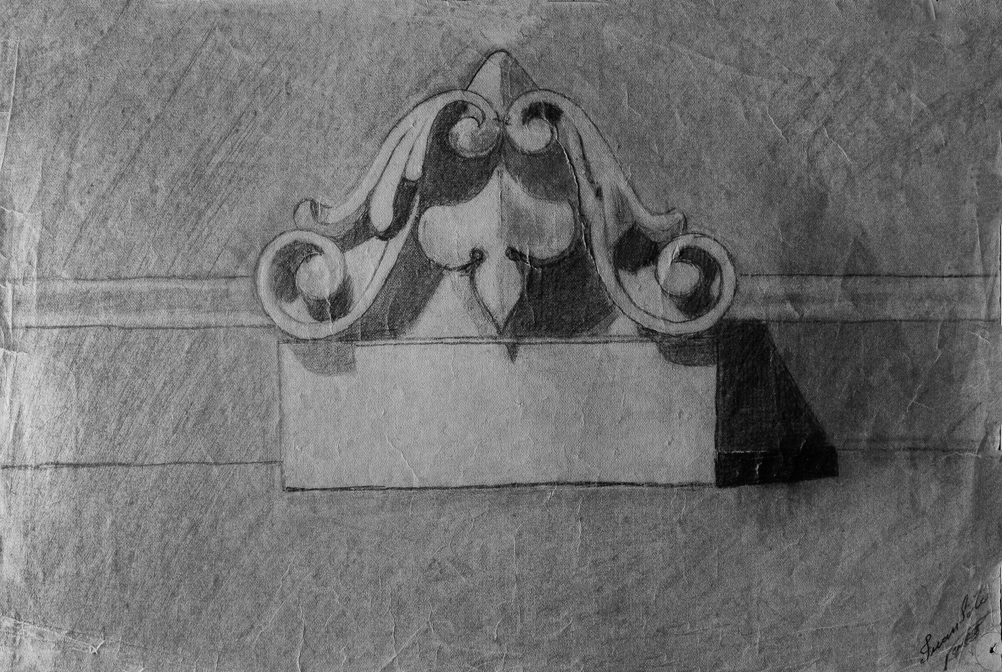 Juan Soto. Obra temprana 1946. Carboncillo sobre papel. 22x 32 cm.