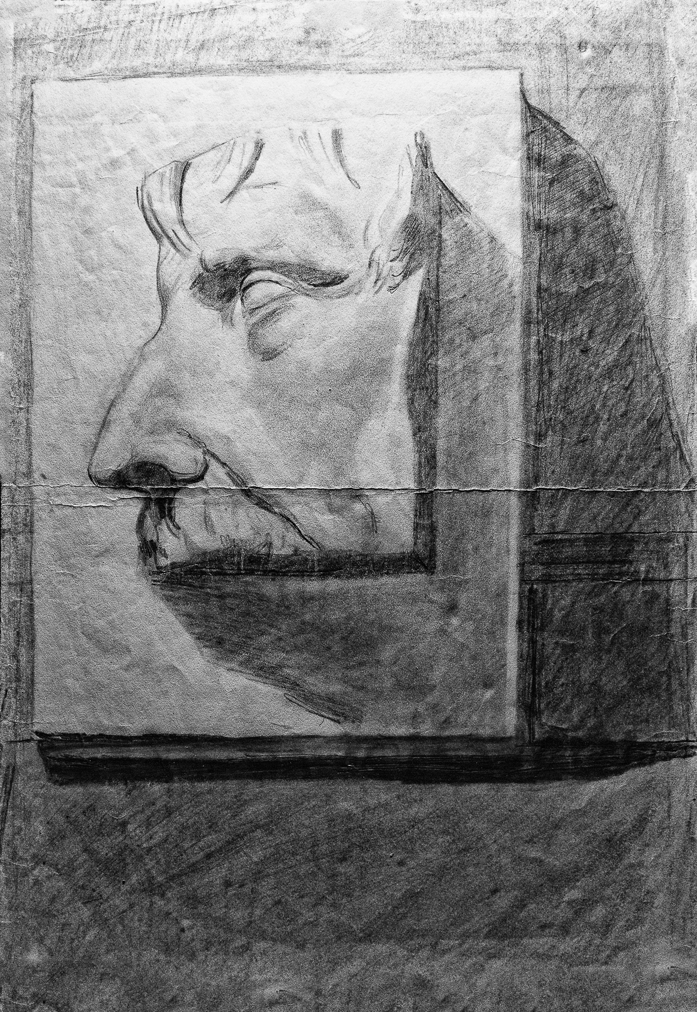 Juan Soto. Obra temprana 1946. Carboncillo sobre papel. 34,5 x 23,5 cm.