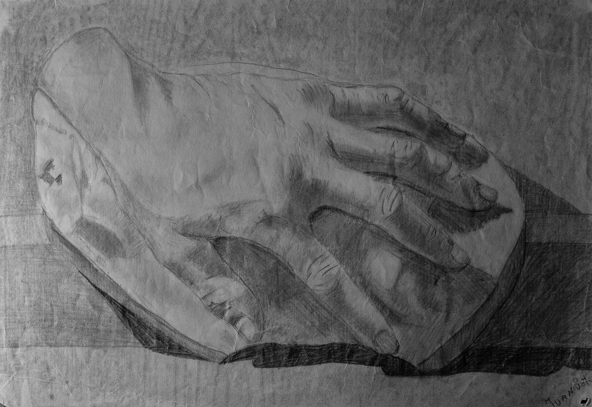 Juan Soto. Obra temprana 1946. Carboncillo sobre papel. 22 x 32 cm.
